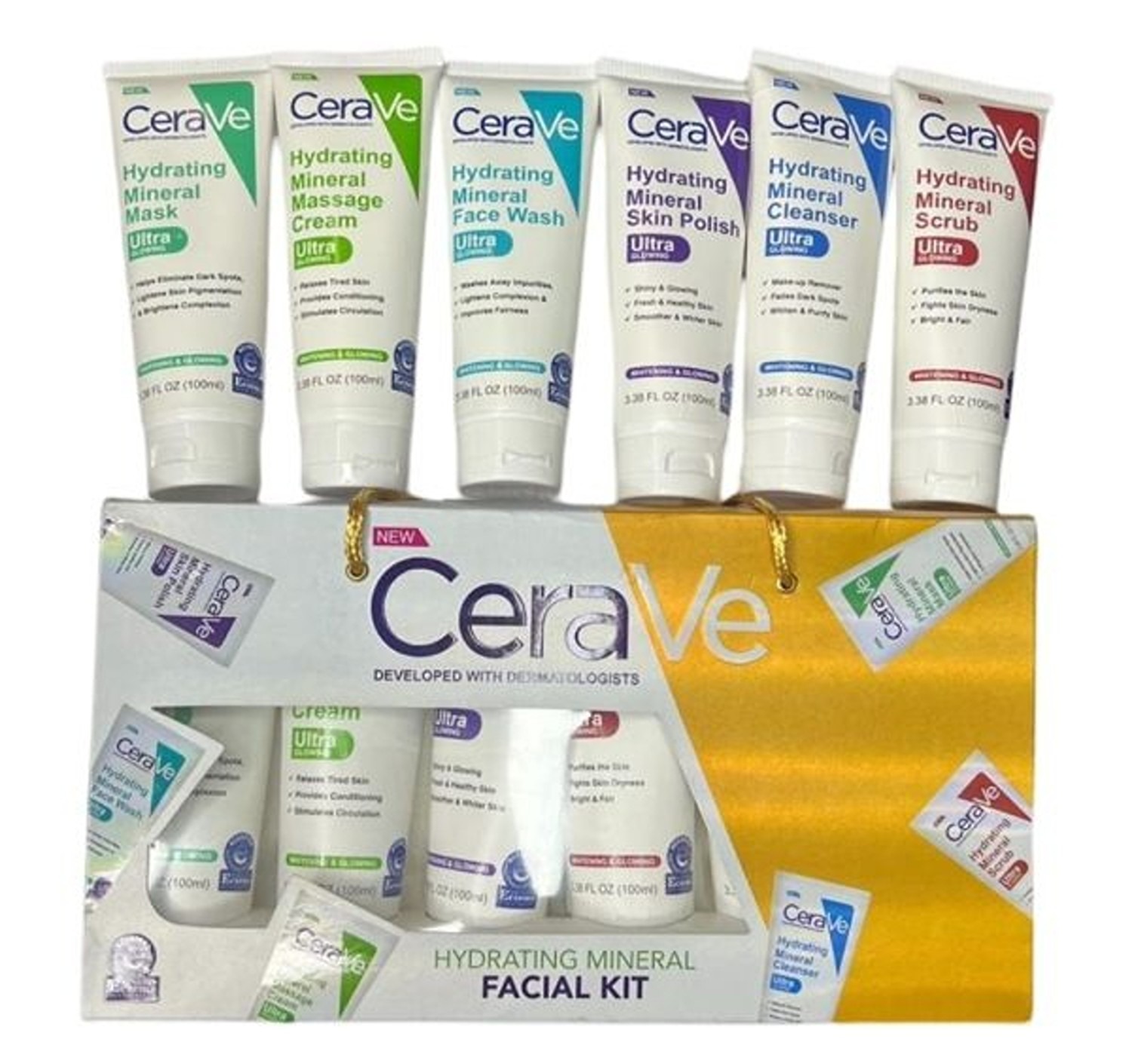 cerave 6 in 1 hydrating mineral facial kit for deep cleansing, brightening and glowing skin cerave 6 in 1 hydrating mineral facial kit for deep cleansing, brightening and glowing skin